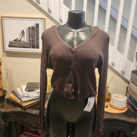 MONROW RIBBED Hoodie SIZE S